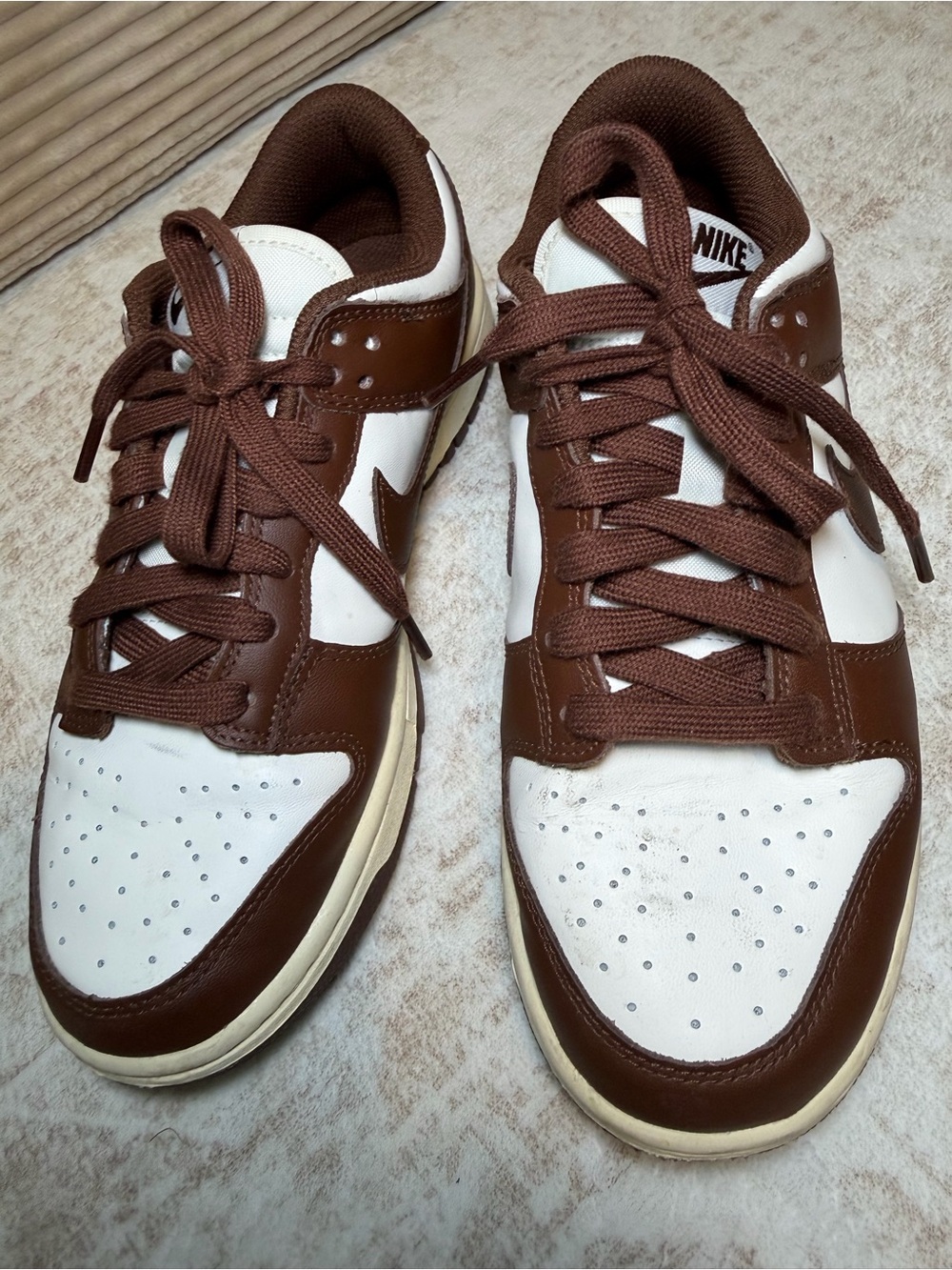 Nike Dunk Low Brown White Sneakers Women’s Size 8 - Picture 6 of 13